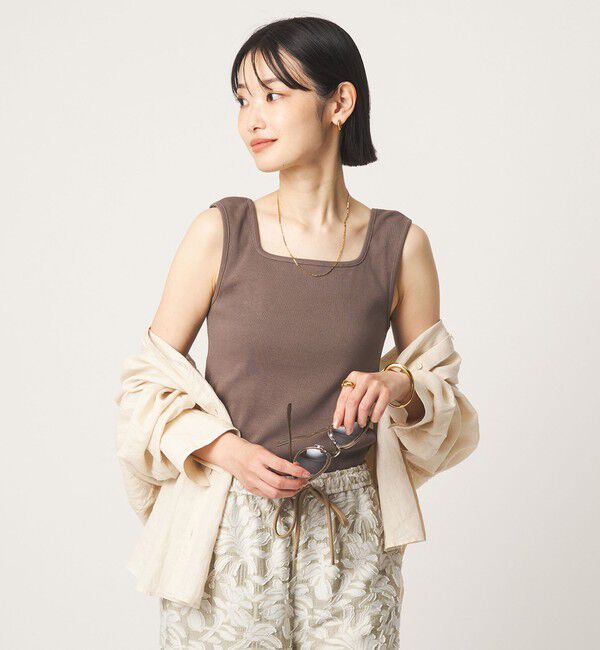 UNITED ARROWS green label relaxing「デコルテ フライス タンクトップ 抗菌」|タンクトップ|