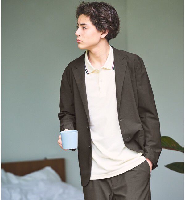UNITED ARROWS green label relaxing「ワープ ニット リラックス ジャケット -ストレッチ・吸水速乾-」|テーラードジャケット|DK.BROWN