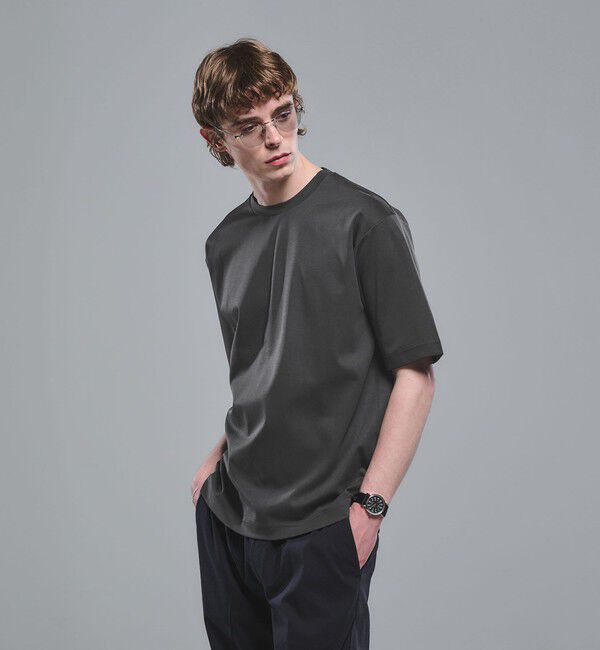 UNITED ARROWS green label relaxing「オーガニックコットン ポンチ クルーネック Tシャツ -接触冷感-」|Tシャツ・カットソー|DK.GRAY