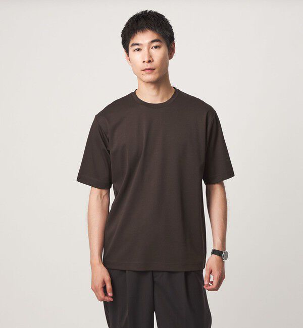 UNITED ARROWS green label relaxing「オーガニックコットン ポンチ クルーネック Tシャツ -接触冷感-」|Tシャツ・カットソー|DK.BROWN