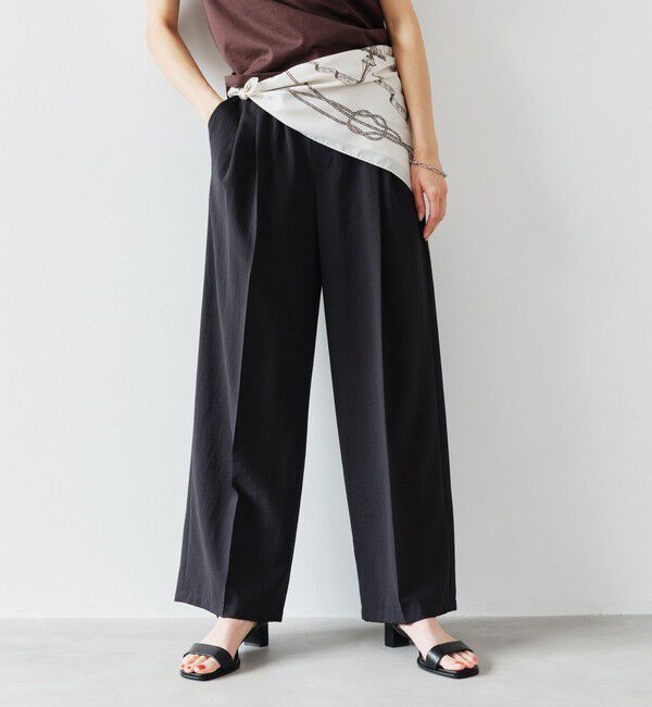 UNITED ARROWS green label relaxing「【結論シリーズ】ドライクロス ニーハイワイド マシンウォッシャブル ストレッチ 吸水速乾 通気性」|その他|BLACK