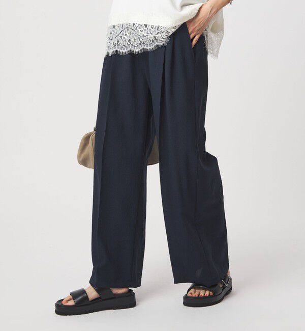 UNITED ARROWS green label relaxing「【結論シリーズ】ドライクロス ニーハイワイド マシンウォッシャブル ストレッチ 吸水速乾 通気性」|その他|NAVY