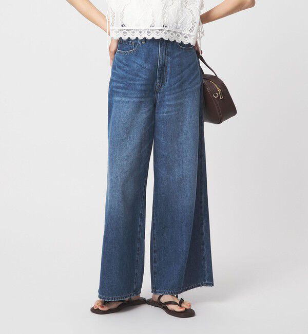 UNITED ARROWS green label relaxing「＜スタイリスト兵藤千尋さんコラボ＞ワイド ライト デニム 接触冷感」|デニム|
