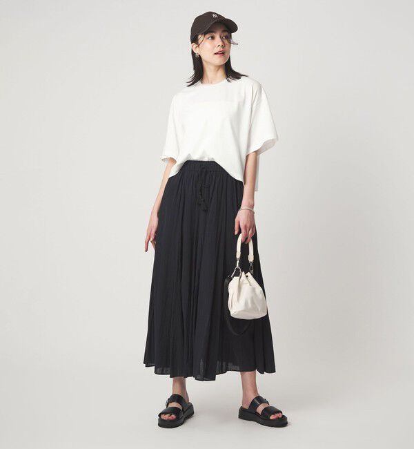 UNITED ARROWS green label relaxing「＜スタイリスト兵藤千尋さんコラボ＞クロップド ワイド Tシャツ UVカット」|Tシャツ・カットソー|