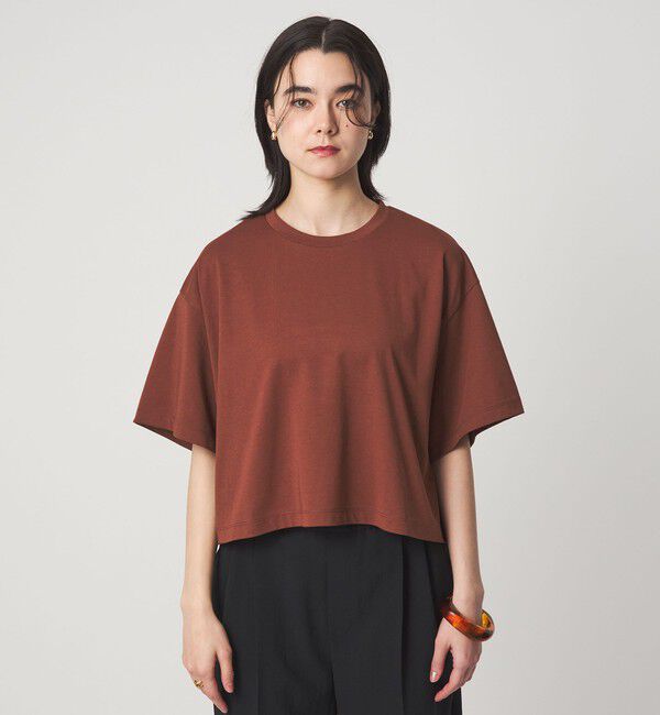 UNITED ARROWS green label relaxing「＜スタイリスト兵藤千尋さんコラボ＞クロップド ワイド Tシャツ UVカット」|Tシャツ・カットソー|