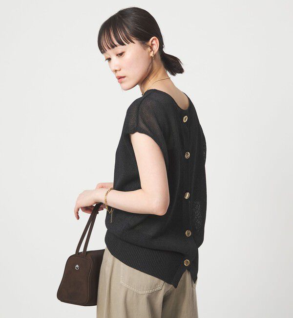 UNITED ARROWS green label relaxing「ペーパー ボタン 2WAY ジレ ウォッシャブル」|ニット・セーター|