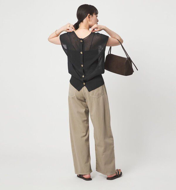 UNITED ARROWS green label relaxing「ペーパー ボタン 2WAY ジレ ウォッシャブル」|ニット・セーター|