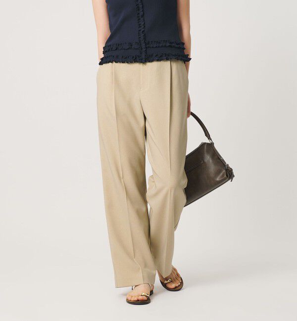 BEAUTY&YOUTH UNITED ARROWS「【WEB限定 Wardrobe DAILY MINIMAL】メランジ タックストレートパンツ ウォッシャブル」|スラックス|