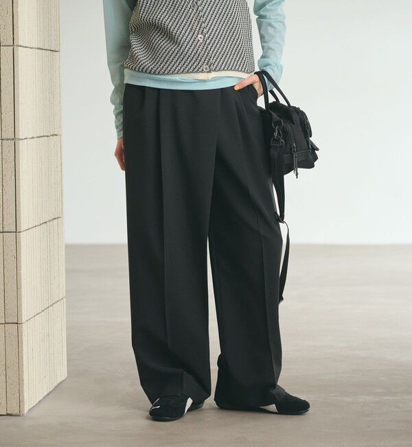 BEAUTY&YOUTH UNITED ARROWS「ポプリン 2タック ラップパンツ ウォッシャブル 吸水速乾 接触冷感」|その他|