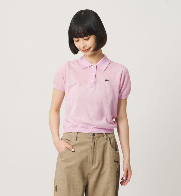 BEAUTY&YOUTH UNITED ARROWS「＜LACOSTE＞ラメニット ポロシャツ」|ポロシャツ|PINK