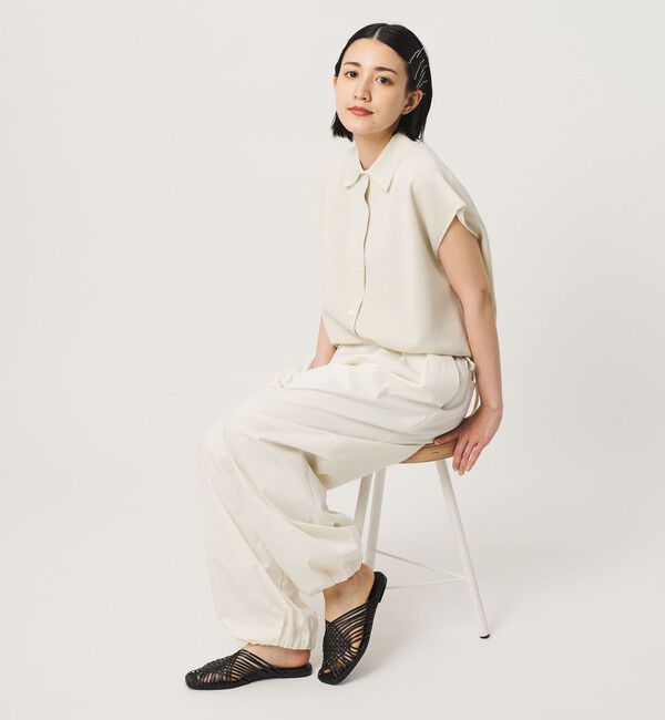 BEAUTY&YOUTH UNITED ARROWS「レザー ラインメッシュ スクエア スライダーサンダル」|サンダル|