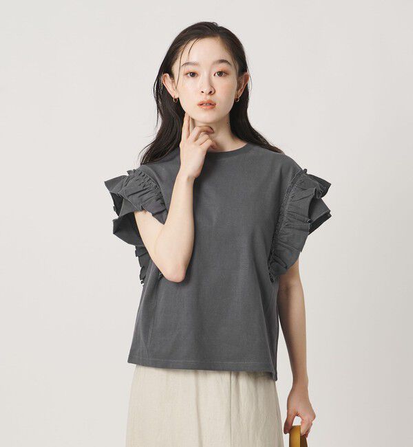 BEAUTY&YOUTH UNITED ARROWS「コットンフリル ショートスリーブ カットソー」|Tシャツ・カットソー|