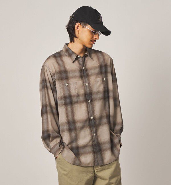STEVEN ALAN「＜Steven Alan＞ ウール オンブレ チェック レギュラーカラー シャツ LOOSE」|シャツ・ブラウス|