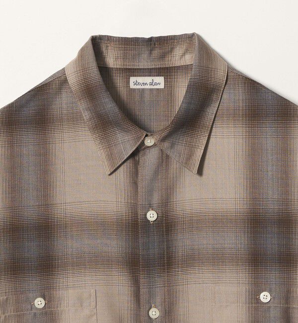 STEVEN ALAN「＜Steven Alan＞ ウール オンブレ チェック レギュラーカラー シャツ LOOSE」|シャツ・ブラウス|