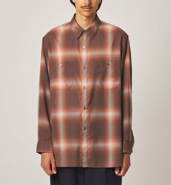 STEVEN ALAN「＜Steven Alan＞ ウール オンブレ チェック レギュラーカラー シャツ LOOSE」|シャツ・ブラウス|