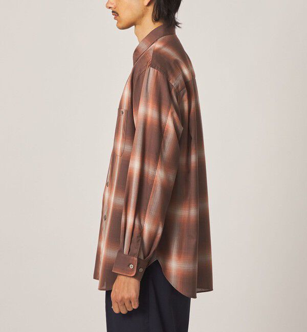 STEVEN ALAN「＜Steven Alan＞ ウール オンブレ チェック レギュラーカラー シャツ LOOSE」|シャツ・ブラウス|