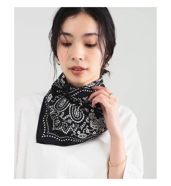 Demi-Luxe BEAMS 「manipuri / カレイド バンダナ スカーフ」|バンダナ・スカーフ|BLACK