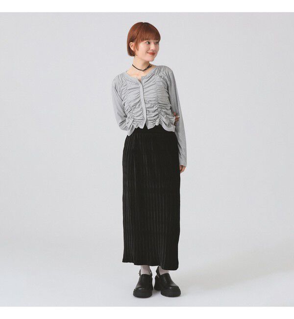 Ray BEAMS 「リブ シャーリング カーディガン」|カーディガン|