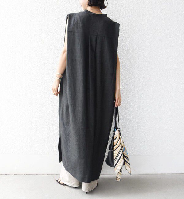 SHIPS for women「〈接触冷感/UVカット/吸水速乾/洗濯機可能〉SUUSUU タック スリーブ ワンピース」|ワンピース|