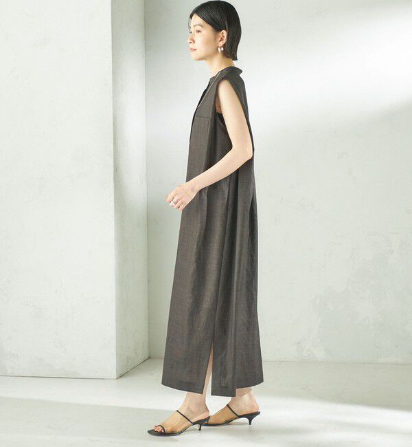 SHIPS for women「〈接触冷感/UVカット/吸水速乾/洗濯機可能〉SUUSUU タック スリーブ ワンピース」|ワンピース|