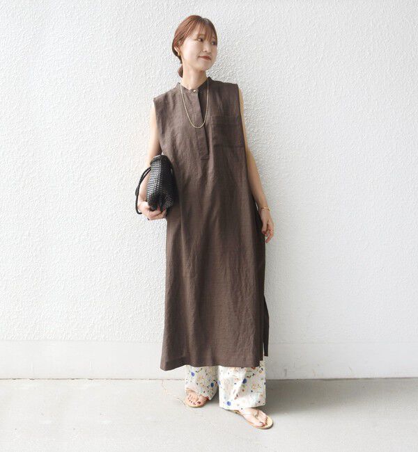 SHIPS for women「〈接触冷感/UVカット/吸水速乾/洗濯機可能〉SUUSUU タック スリーブ ワンピース」|ワンピース|