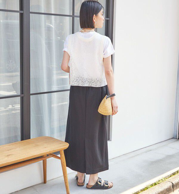 SHIPS for women「〈手洗い可能〉レース ジャカード 2WAY ノースリーブ カットソー」|Tシャツ・カットソー|