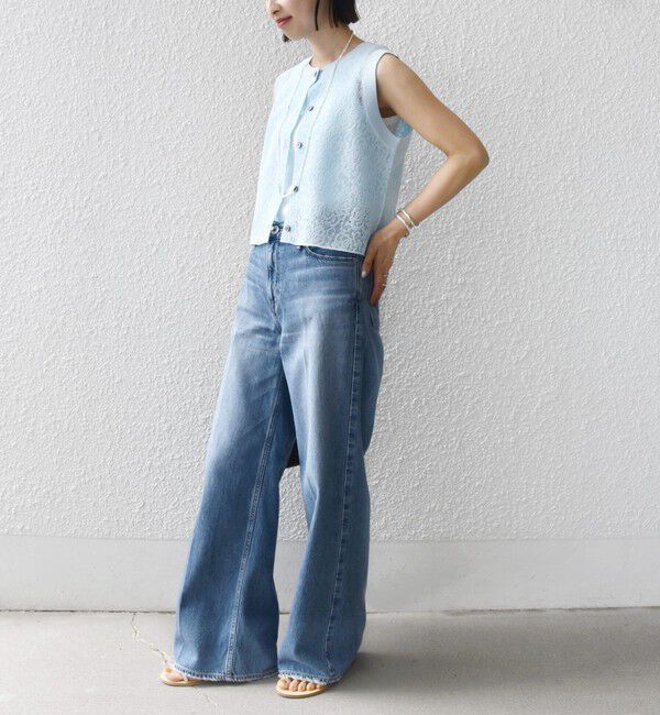 SHIPS for women「〈手洗い可能〉レース ジャカード 2WAY ノースリーブ カットソー」|Tシャツ・カットソー|