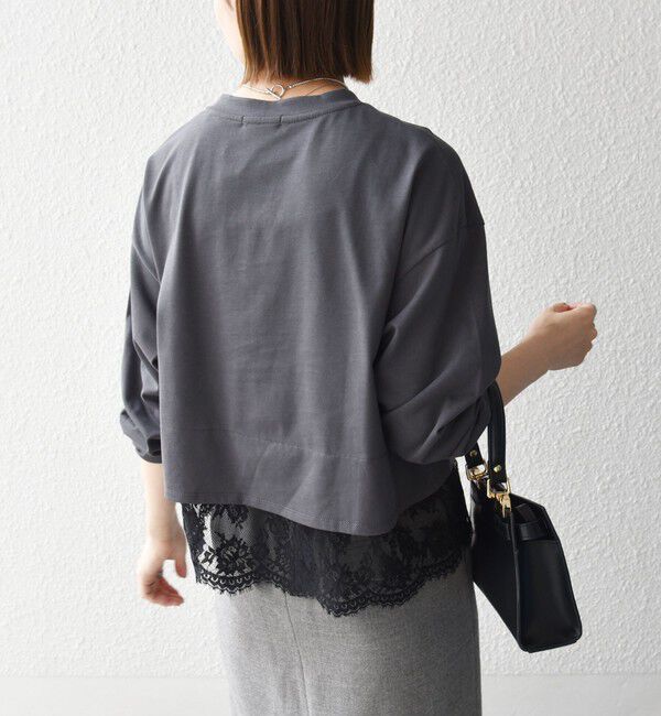 SHIPS any「《予約》SHIPS any:〈洗濯機可能〉ジップ レース ヘム ロングスリーブ TEE」|Tシャツ・カットソー|
