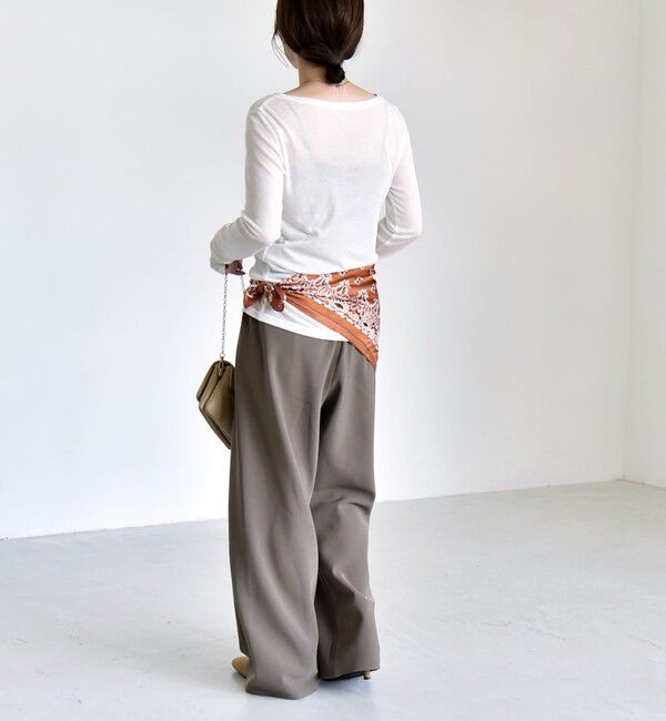 quaranciel「《予約》quaranciel:〈手洗い可能〉ウール ミックス シアー ボートネック プルオーバー」|Tシャツ・カットソー|