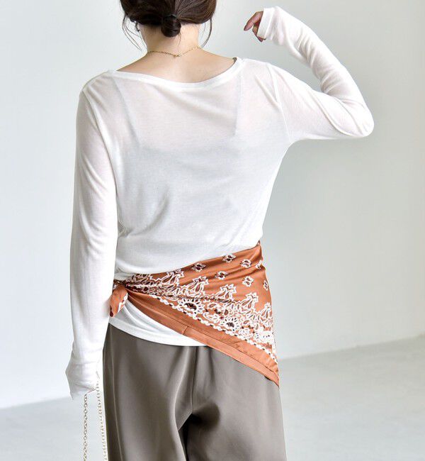 quaranciel「《予約》quaranciel:〈手洗い可能〉ウール ミックス シアー ボートネック プルオーバー」|Tシャツ・カットソー|