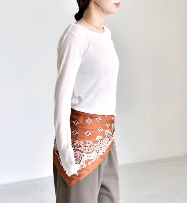 quaranciel「《予約》quaranciel:〈手洗い可能〉ウール ミックス シアー ボートネック プルオーバー」|Tシャツ・カットソー|