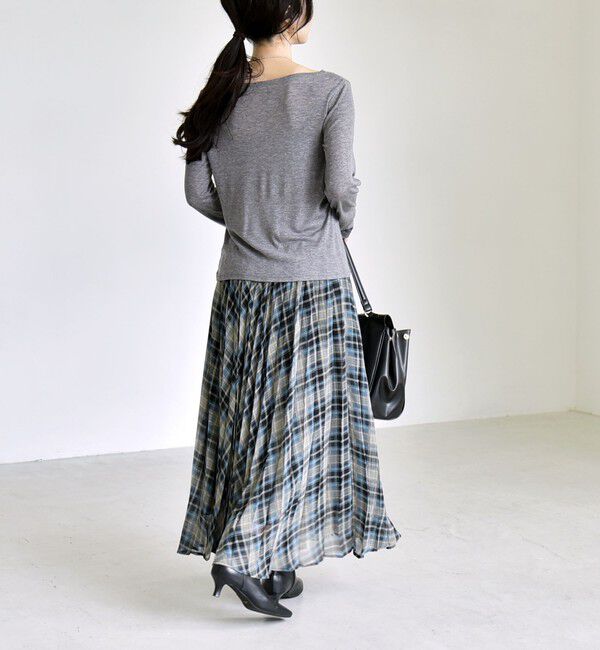 quaranciel「《予約》quaranciel:〈手洗い可能〉ウール ミックス シアー ボートネック プルオーバー」|Tシャツ・カットソー|