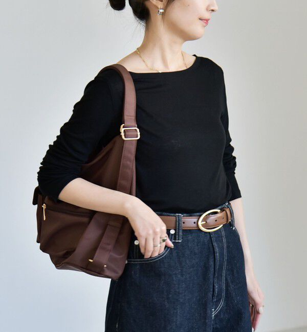 quaranciel「《予約》quaranciel:〈手洗い可能〉ウール ミックス シアー ボートネック プルオーバー」|Tシャツ・カットソー|ブラック