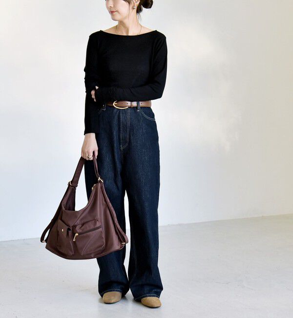 quaranciel「《予約》quaranciel:〈手洗い可能〉ウール ミックス シアー ボートネック プルオーバー」|Tシャツ・カットソー|