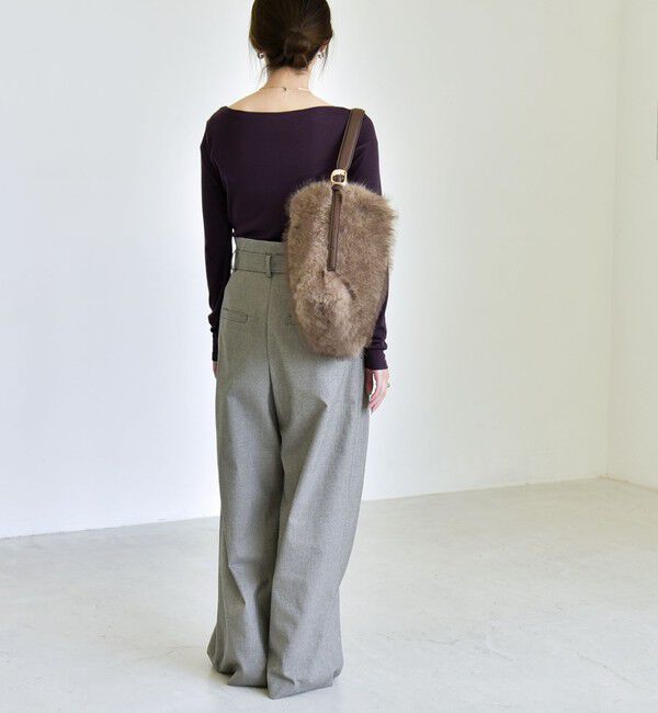 quaranciel「《予約》quaranciel:〈手洗い可能〉ウール ミックス シアー ボートネック プルオーバー」|Tシャツ・カットソー|