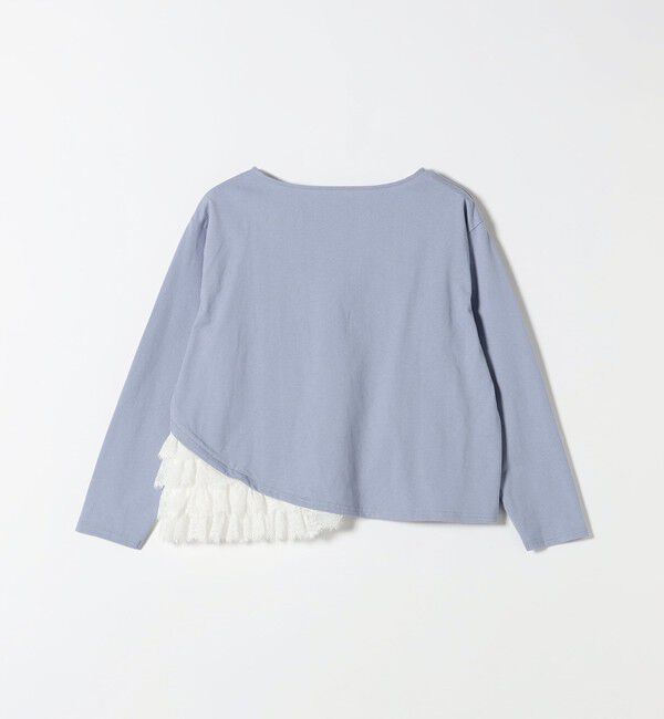 SHIPS any「《予約》SHIPS any:〈洗濯機可能〉レース ヘム アシンメトリー ロングスリーブ TEE」|Tシャツ・カットソー|