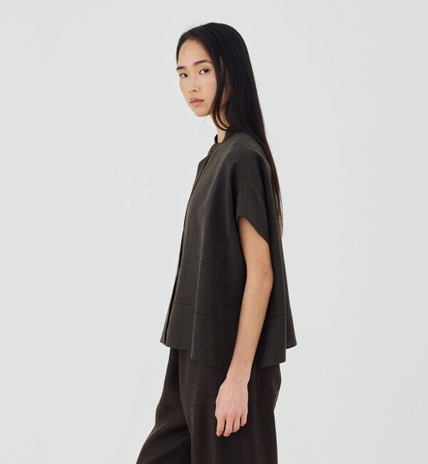 GALERIE VIE「フレンチリネン スタンドカラーシャツ」|シャツ・ブラウス|