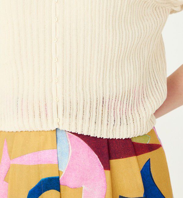 Ballsey「ニードルアウトリブ パフスリーブショートカーディガン」|ニット・セーター|