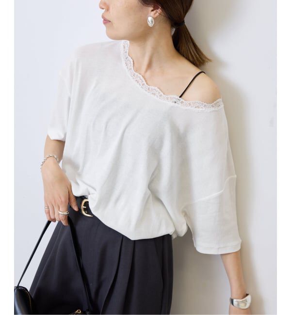 SLOBE IENA「miller/ミラー SLOBE別注 レースシアーTEE」|Tシャツ・カットソー|