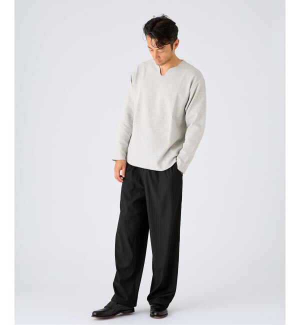 EDIFICE「《予約》スパン フライス  キーネック ロング Tシャツ」|Tシャツ・カットソー|
