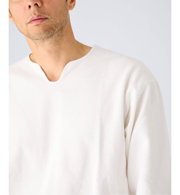 EDIFICE「《予約》スパン フライス  キーネック ロング Tシャツ」|Tシャツ・カットソー|