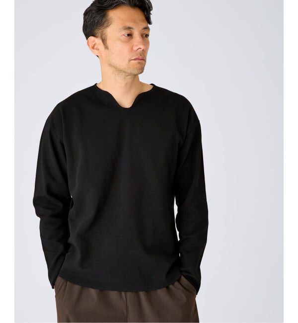 EDIFICE「《予約》スパン フライス  キーネック ロング Tシャツ」|Tシャツ・カットソー|