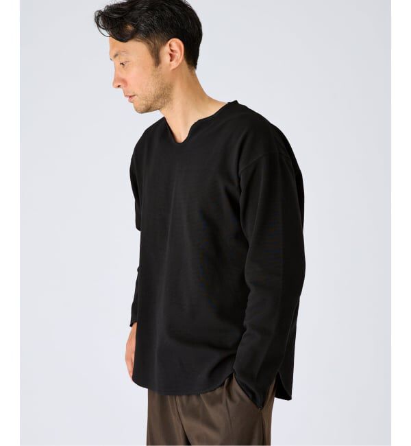 EDIFICE「《予約》スパン フライス  キーネック ロング Tシャツ」|Tシャツ・カットソー|