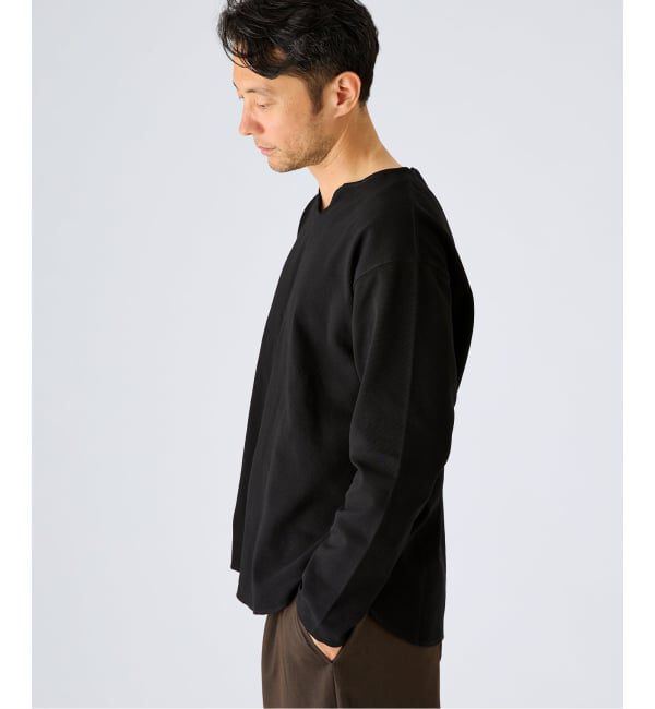 EDIFICE「《予約》スパン フライス  キーネック ロング Tシャツ」|Tシャツ・カットソー|