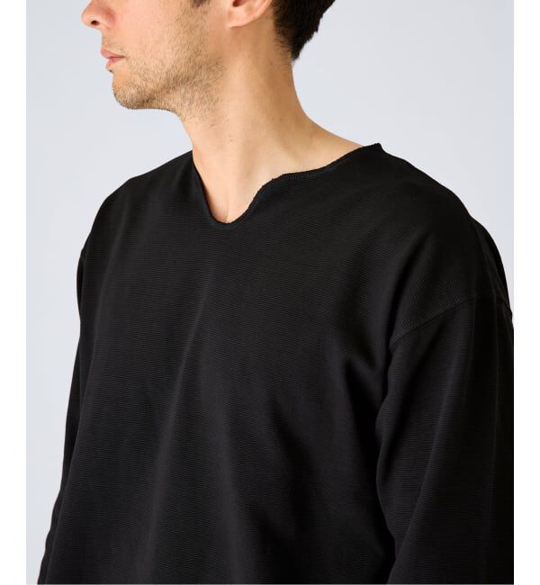 EDIFICE「《予約》スパン フライス  キーネック ロング Tシャツ」|Tシャツ・カットソー|