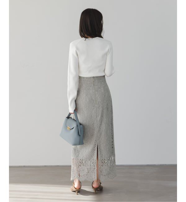 NOBLE「《WEB＆一部店舗限定・追加》リバーレースIラインスカート」|スカート|