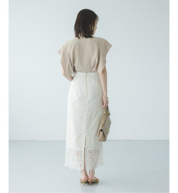 NOBLE「《WEB＆一部店舗限定・追加》リバーレースIラインスカート」|スカート|