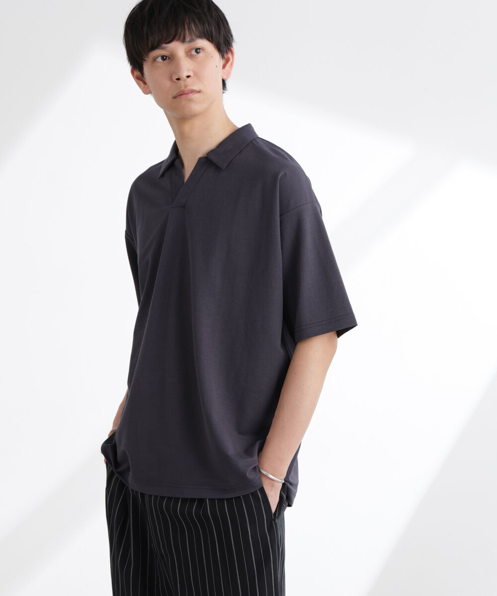 NANO universe「レーヨンナイロンポンチスキッパーシャツ 半袖」|Tシャツ・カットソー|