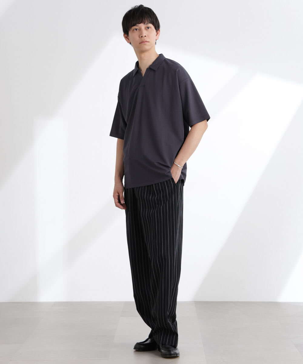 NANO universe「レーヨンナイロンポンチスキッパーシャツ 半袖」|Tシャツ・カットソー|