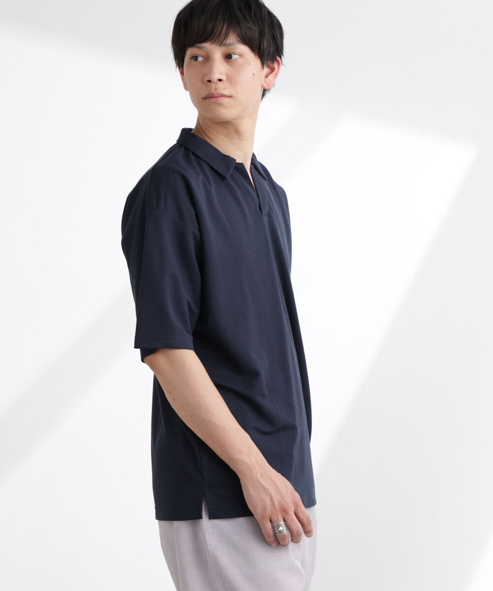 NANO universe「レーヨンナイロンポンチスキッパーシャツ 半袖」|Tシャツ・カットソー|